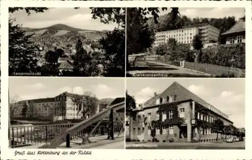 Ak Rotenburg a. d. Fulda, Gesamtansicht, Kreiskrankenhaus, Landratsamt, Finanzschule
