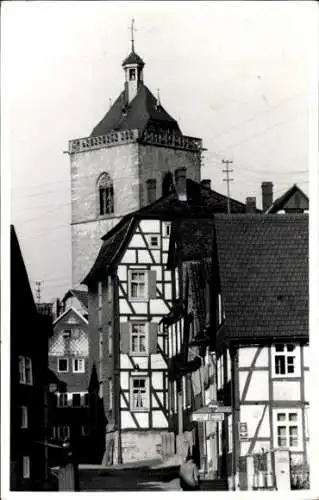 Ak Neukirchen am Knüll Hessen, Teilansicht, Fachwerkhaus, Kirchtrm