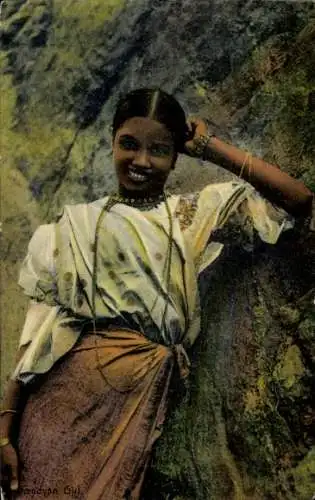 Ak Kandy Ceylon Sri Lanka, Junge Frau