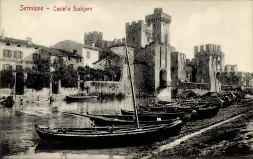 Ak Sirmione Lago di Garda Lombardia, Castello Scaligero, Stengel 7140