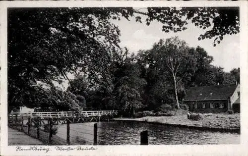 Ak Rendsburg in Schleswig Holstein, Weiße Brücke