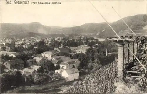 Ak Bad Kreuznach in Rheinland Pfalz, Teilansicht, Blick vom Kauzenberg