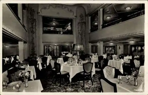 Ak Dampfschiff Oceana, HAPAG, Unterer Speisesaal