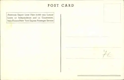Ak Dampfer SS Independence, American Export Lines