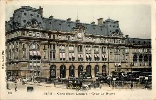 Ak Paris VIII, Gare Saint Lazare, Gericht von Rom
