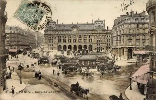 Ak Paris VIII, Gare Saint Lazare