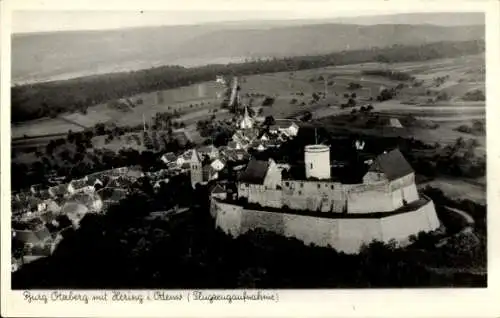 Ak Hering Otzberg im Odenwald, Veste Otzberg, Flugzeugaufnahme