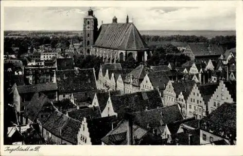Ak Ingolstadt an der Donau Oberbayern, Teilansicht, Kirche