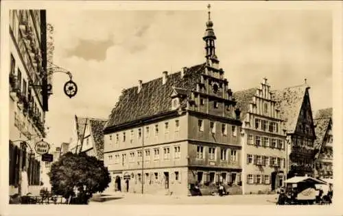 Ak Dinkelsbühl in Mittelfranken, Marktplatz, Hotel Rose