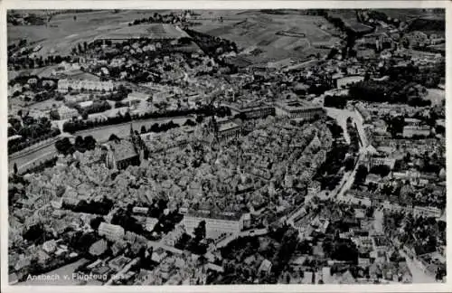 Ak Ansbach in Mittelfranken Bayern, Fliegeraufnahme