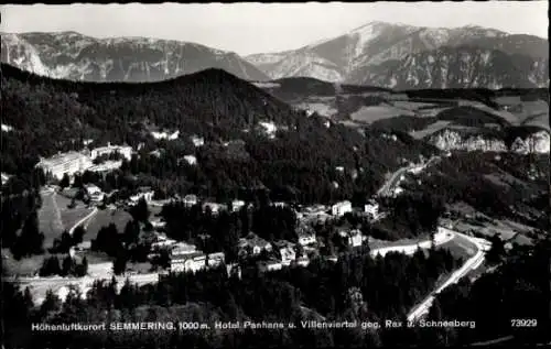 Ak Semmering in Niederösterreich, Panorama, Hotel Panhans, Villenviertel, Rax, Schneeberg