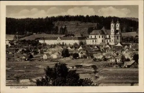 Ak Ottobeuren im schwäbischen Kreis Unterallgäu, Blick auf den Ort