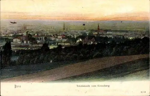 Ak Bonn am Rhein, Gesamtansicht, Blick vom Kreuzberg
