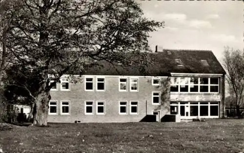 Ak Aurich Niedersachsen, Heimvolkshochschule, Neubau, Pottere Garten