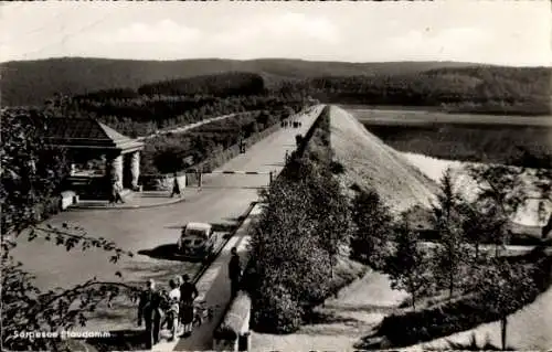 Ak Langscheid am Sorpesee Sundern im Sauerland, Staudamm