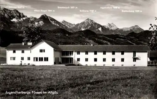 Ak Füssen im Allgäu, Jugendherberge, Schlicke, Vilser Kogel, Rossberg,  Breitenberg