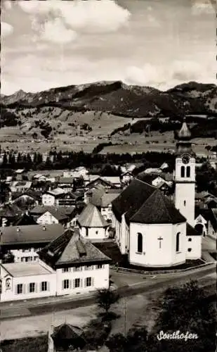Ak Sonthofen im Oberallgäu Schwaben, Kirche, Panorama
