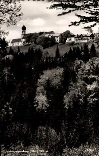 Ak Hohenpeißenberg Peißenberg Oberbayern, Teilansicht, Kirche, Berggasthof Bayerischer Rigi