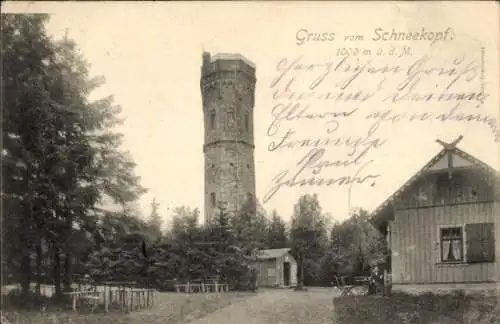 Ak Gehlberg Suhl in Thüringen, Schneekopf, Turm