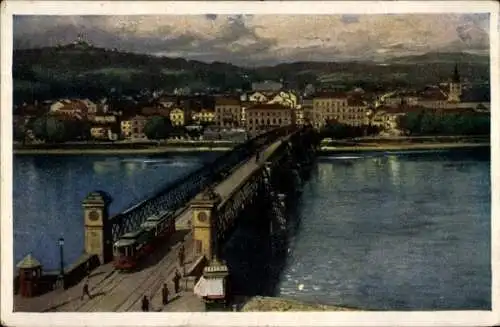 Ak Linz an der Donau Oberösterreich, Urfahr mit Pöstlingberg