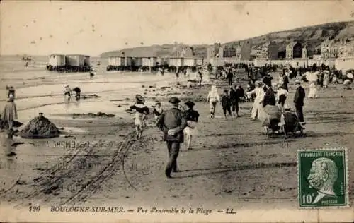 Ak Boulogne sur Mer Pas de Calais, Strand