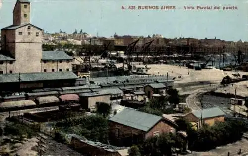 Ak Buenos Aires Argentinien, Hafen, Teilansicht