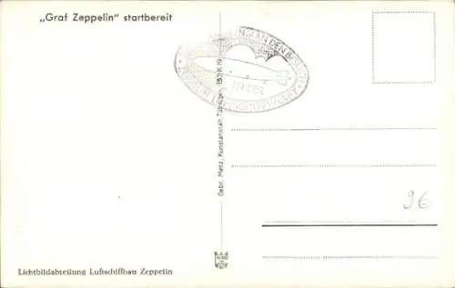 Ak Friedrichshafen am Bodensee, Graf Zeppelin in der Luftsschiffwerft, LZ 127, startbereit