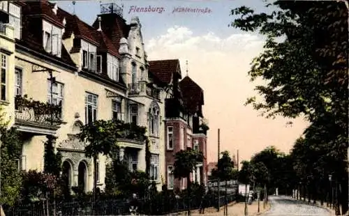 Ak Flensburg in Schleswig Holstein, Mühlenstraße, Wohnhäuser
