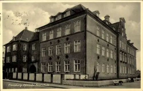 Ak Flensburg in Schleswig Holstein, Dänische Realschule