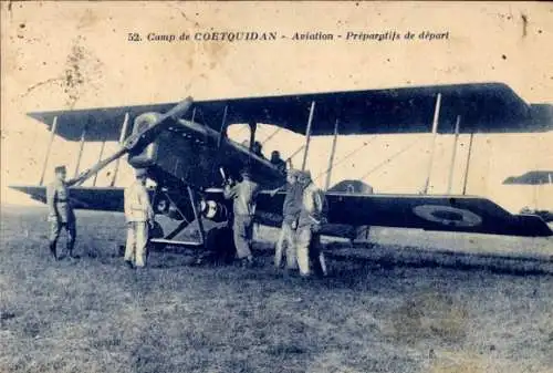 Ak Coetquidan Camp, Luftfahrt, Abflugvorbereitungen