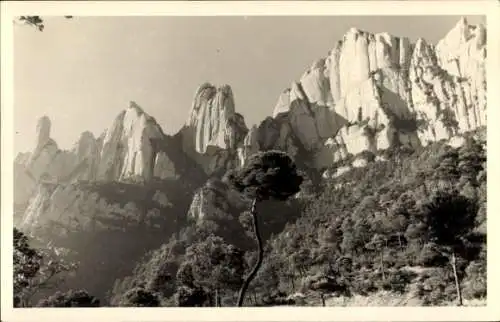Foto Ak Montserrat Katalonien, Landschaftsmotiv, Felsgipfel