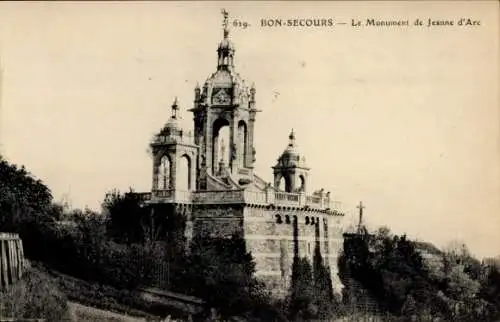 Ak Bon Secours Seine Maritime, Monument de Jeanne d'Arc