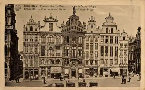 Ak Bruxelles Brüssel, Marktplatz, Schneiderhäuser, Haus von Victor Hugo