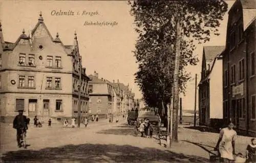 Ak Oelsnitz im Erzgebirge, Bahnhofstraße