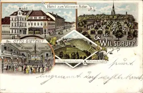 Litho Wilsdruff in Sachsen, Hotel zum Weißen Adler, Kleinschönberg