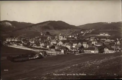 Ak Tavannes Kanton Bern, Gesamtansicht, Motte