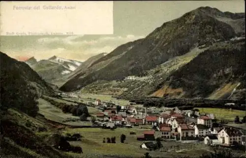Ak Ambrì Kanton Tessin, Gesamtansicht, Ferrovia del Gottardo