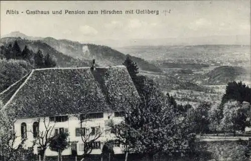 Ak Albis Kanton Zürich, Gasthaus-Pension zum Hirschen, Uetliberg