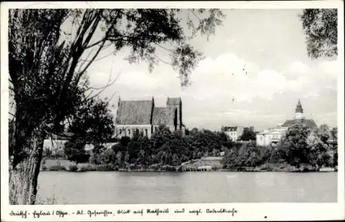 Ak Iława Deutsch Eylau Westpreußen, Kl. Geserichsee, Rathaus, Ordenskirche