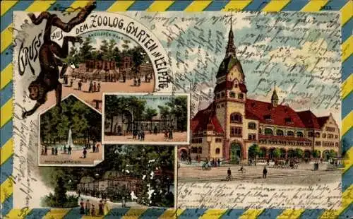 Litho Leipzig in Sachsen, Zoologischer Garten, Vogelhaus, Antilopen-Haus