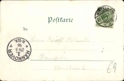 Litho Rinteln an der Weser, Klippenturm, Luhdener Klippen, Hirschkuppe