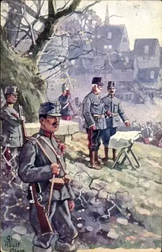 Künstler Ak Gustav Adolf Closs, Oberbefehlshaber Erzherzog Friedrich von Österreich, Galizien