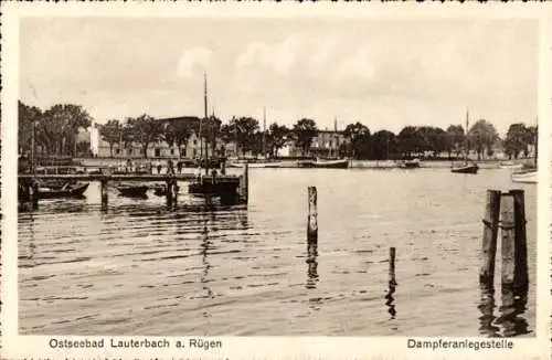 Ak Lauterbach Putbus auf der Insel Rügen, Dampferanlegestelle