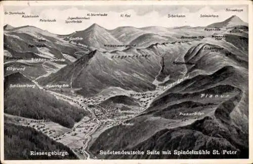 Ak Svatý Petr Sankt Peter Spindleruv Mlýn Spindlermühle Riesengebirge Region Königgrätz, Panorama