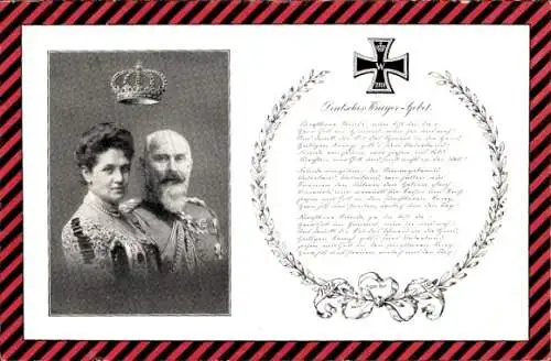 Ak König Wilhelm II von Württemberg, Königin Charlotte, Deutsches Krieger Gebet