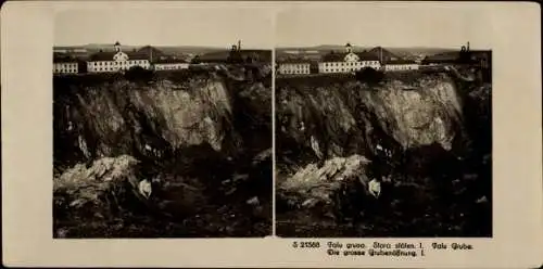 Stereo Foto Schweden, Falu Grube, Grubenöffnung I