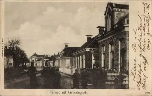 Ak Grootegast Groningen, Ortspartie, Anwohner