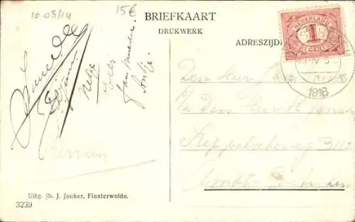 Ak Finsterwolde Groningen, Straße