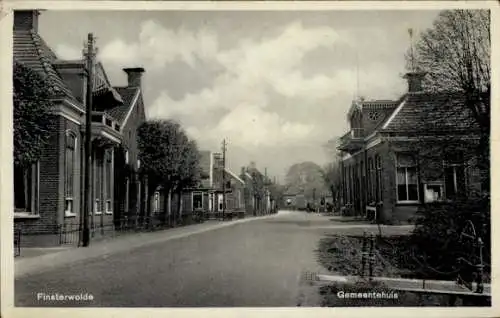 Ak Finsterwolde Groningen, Rathaus