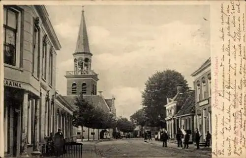 Ak Appingedam Groningen Niederlande, Wijkstraat, Kirche